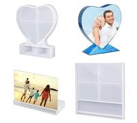 Sweetfamily 2 Pack Photo Frame Resin Mold,Rectangle and Heart Shape Silicone Epoxy Molds for Home Decoration,DIY Crafts,Casting,Home/Table Decor,Handmade Gifts (Photo Frame Resin Mold)