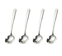 Sweetfamily Large Soup Spoons,7.7 inch Stainless Steel Dinner Spoons,Tablespoons for Home, Kitchen or Restaurant,Mirror Finish,Dishwasher Safe (4)