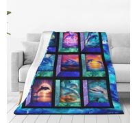 SweetFox Dolphin Throw Blanket Ocean Dolphins Decor Gifts for Girls 50"X40"