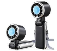 SWEETFULL Portable Handheld Turbo Fan with Ice Cooler, 5 Speed 4500mAh Personal Fan Rechargeable, Up to 13 Hrs Cooling, Mini Hand Fans for Travel Essentials, Outdoor, Beach Vacation (Black)