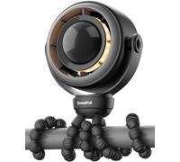 SWEETFULL Portable Pram Fan - 360° Rotating Baby Stroller Fan Clip On, 4000mAh Rechargeable 4-Speed Handheld Cooling, LED Display & Night Light for Buggy/Car Seat/Crib Travel Essentials