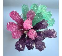 SweetGlob Classic Rock Candy Sticks, Sugar Rock Crystal Lollipops, Individually Packaged (18 Pack, Mermaid Blend (Purple Grass, Pink Cherry and Baby Blue Cotton Candy))