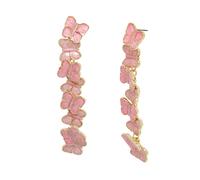 Sweetheart Butterfly Linear Earrings Betsey Johnson Pink One Size