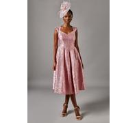 Sweetheart Jacquard Midi Dress Coast Blush 12