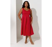 Sweetheart Midaxi Skater Dress Yours Red 24