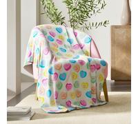 Sweethearts Candy Hearts Bedding Super Soft Plush Cozy Throw Blanket, 50 in x 70 in, (Officially Licensed Product) by Franco Collectibles