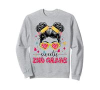 Sweetie 2nd Grade Messy Bun First Day Of School Girl Teacher Sweatshirt