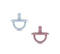 Sweetie Baby Pacifier The Ultimate Solution for Easy Breathing and Playful Comfort, Sensory Design and Triple Airflow Holes Set of 2 (Light Blue-Dark Purple)