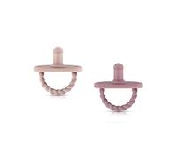 Sweetie Baby Pacifier The Ultimate Solution for Easy Breathing and Playful Comfort, Sensory Design and Triple Airflow Holes Set of 2 (Light Pink-Dark Purple)