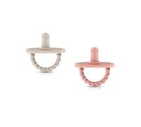 Sweetie Baby Pacifier The Ultimate Solution for Easy Breathing and Playful Comfort, Sensory Design and Triple Airflow Holes Set of 2 (Light Gray-Pink)