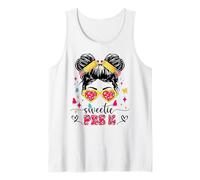 Sweetie Pre K Messy Bun First Day Of School Girl Teacher Tank Top