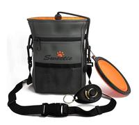 Sweetie Premium Dog Treat Pouch Bag for Walking & Training, with Poop Bag Holder, Collapsible Bowl & Free Clicker - Perfect Puppy Kit