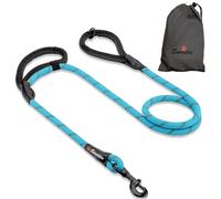 Sweetie Rope Dog Lead - Strong Leash with 2 Comfortable Padded Handles 5 FT for Medium & Large Size Pets - Reflective, Weather Resistant & O-Ring. Blue