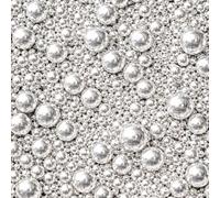 Sweetie Tooth 100g Edible Silver Pearl Sprinkles - Metallic Pearl Sugar Balls Cake Decorations for Cupcakes, Cakes & Party Desserts