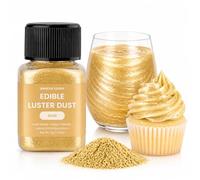 Sweetie Tooth Edible Luster Dust Glitter Powder Metallic Food Decorating Sprinkle Shimmer Brew Dust for Drinks, Cocktails, Cakes & Desserts Vegan Friendly (Gold 5g/0.18oz)