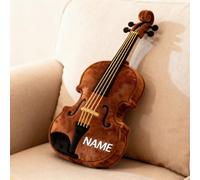 SweetJECCU Personalised Violin Themed Cushion, Violin Shaped Cushion with Personalised Name, Soft Music Decorative Pillows, Christmas and Birthday Gifts for Music Lovers