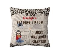 SweetJECCU Personalized Book Reading Pocket Pillow Cover, Just One More Chapter, Custom Name Reading Pillowcase for Bed Sofa Couch, Books Lover Gifts for Bookworm Bookish Readers Librarian (Style 05)