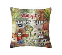 SweetJECCU Personalized Book Reading Pocket Pillow Cover, Just One More Chapter, Custom Name Reading Pillowcase for Bed Sofa Couch, Books Lover Gifts for Bookworm Bookish Readers Librarian (Style 19)
