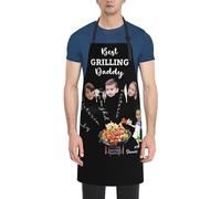 SweetJECCU Personalized Funny Grilling Aprons, Custom Name BBQ Grill Apron with Pocket, Birthday Fathers Day Gift for Dad, Best Grilling Daddy 8, 28 inch/70cm*33 inch/84cm
