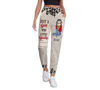 SweetJECCU Personalized Sweatpants Loves Books - Just A Girl Who Loves Books Lounge Pants, Drawstring Elastic Waist with Pockets (UK, Alpha, M, Regular, Regular, Style 4)