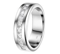 SweetJew Lab Created Moissanite Wedding Band 925 Sterling Silver 1ct 10 Large Princess Cut D Color VVS1 Promise Ring For Men Size 8