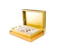Sweetland London Delicious Maamoul Assortment - 700g | Handmade Shortbread Cookies Gift Box | Ramadan, Mother's Day, Easter, Eid & Birthday | Pistachio, Walnut, Large Date | UK Made | Gold Gift Box