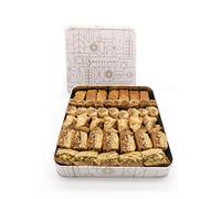 Sweetland Vegan Baklava Selection - 1 kg | Handmade Traditional Lebanese Baklava | Ramadan, Mother's Day, Easter, & Eid | Mixed Selection Tray with Pistachio, Almond & Cashew Nuts | Tin Gift Box