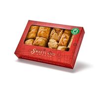 Sweetland Vegan Baklava Selection - 300 g | Handmade Traditional Lebanese Baklava | Ramadan, Mother's Day, Easter, & Eid | Mixed Selection Tray with Pistachio, Almond & Cashew Nuts | Gift Box