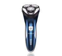 SweetLF 3D Rechargeable IPX7 Waterproof Electric Shaver Wet and Dry Men's Rotary Shavers Electric Shaving Razors with Pop-up Trimmer - Blue
