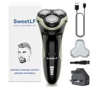SweetLF Electric Razor for Men, 120 Min Shaving, Fast UK Adapter (1H Charging),100% Waterproof, Wet & Dry Rotary Shavers for Men with Pop-up Trimmer, LED Display, Green