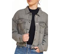 SweetLook Women's Women Oversized Denim Jacket Plus Size Denim Jackets in Grey | Size: Small SweetLook Grey S