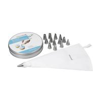 KitchenCraft Sweetly Does It Piping Bag and Nozzles in Storage Tin, 16 Piece Cake Decorating Gift Set