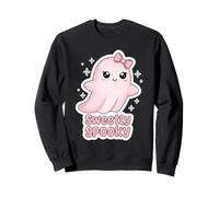 Sweetly Spooky Pink Ghost With Bow Cute Vibes For Kids Sweatshirt