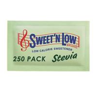 Sweet'N Low Stevia Zero Calorie Sweetener Sachets - 250 Pack (500 Servings per Pack), Natural Sugar Substitute, Ideal for Hot & Cold Beverages, Suitable for Home, Office & Travel