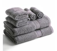 SweetNeedle 6 Piece Towel Set - 2 Bath Towels, 2 Hand Towels and 2 Washcloths Cotton Daily Use Hotel Spa Quality Soft Highly Absorbent Quick Dry Light Weight (Charcoal Grey)
