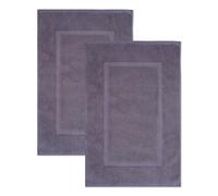 SweetNeedle Bath Mat Charcoal Set of 2, 50 x 80cm, Hotel Quality Highly absorbent, 100% Cotton Super Soft, Washable floor shower foot towel (Not a bathroom rug)