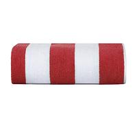 SweetNeedle - Beach Towels for Adults - Red-White Cabana Striped Classic - 100% Cotton Terry Ringspun Pool Towel, Quick Dry, Super Absorbent Swimming large towel, 76 x 152 cm