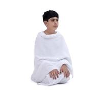 SweetNeedle Ihram Ehram Ahram for Kids Hajj and Umrah - 2 Towels, White - Hygienic Natural 100% Pure Combed Cotton Light weight Towels 80 x 156 cm