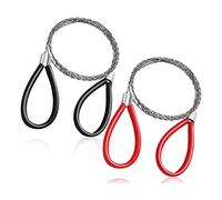 Sweetness Pack of 2 PVC Pipe Cable Saw Stainless Steel Wire Saw Handbag Cord Rope Saw Emergency Survival Wire Saw Cutting Tool Metal Red + Black and Strong