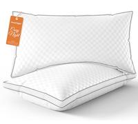 Sweetnight Bed Pillows Standard Size Set of 2, Fluffy Luxury Hotel Collection Gusseted Pillows for Neck and Shoulder, Side Back Stomach Sleeper Pillow, Cozy Night 18"X24"