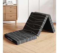 Sweetnight Tri-fold Mattress - 4 Inch Dual-Layer Foam Folding Mattress | Removable & Washable 500G Superfine Fiber Cover | Suitable for Camping, RV & Home Use (Single)