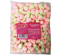 Sweeto Marshmallow Collection | 1kg Bulk Tub | Assorted Flavours, Shapes & Textures | Halal & Fun Candy (Sweeto Strawberry Marshmallows 1kg)