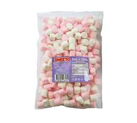 Sweeto Pink & White Marshmallows 1kg | Soft Vanilla Flavoured Marshmallows | Halal Bulk Sweets | Fluffy Chewy Treats
