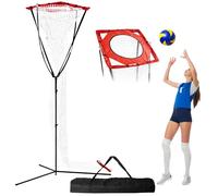 Sweetone Volleyball Setter Training Net, Volleyball Training Equipment Adjustable Angle Height 7.5-13 Ft Indoor and Outdoor Volleyball Training Network for Serving, Spiking and Setting