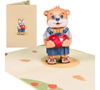 Sweetpopup® 3D Bear Pop-up Card - Cute Teddy Bear with Heart | Love Greeting Card for Birthday, Valentine’s Day, Anniversary & Thank You Gift 097