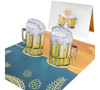Sweetpopup® 3D Beer Glasses Pop-Up Greeting Card - Perfect for Cerlebrations, Congratulations, Birthdays, Dad, Husband, Boyfreind, Men's Day, Father's Day, Good Luck or Gift Vouchers (041)