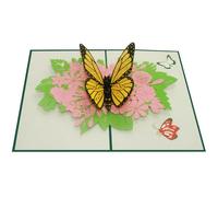 Sweetpopup® 3D Butterfly & Flower Pop-Up Card - An Elegant Greeting for Birthdays, Thank You, Good Luck & Get Well / 013