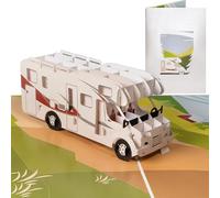Sweetpopup® 3D Pop-Up Camper Van Card - With Extra Cash Gift Holder - Perfect for Birthdays, Bon Voyage, Camping & Caravan Trips - 059