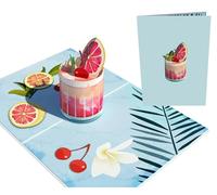 Sweetpopup® 3D Pop-up Cocktail Card - Handmade Greeting for Birthday, Friendship or Summer Holidays | Fun Gift Idea or Invitation for Drinks (023)
