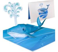 Sweetpopup® 3D Whale Pop Up Card - Handmade Ocean & Sea Life Greeting Card | Unique Maritime Design for Birthday, Good Luck & Friendship | Nautical Theme Gift for Whale & Nature Lovers (187)